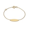 Pulsera de oro amarillo 9 KT para identificación con placa ovalada