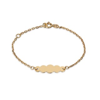 Pulseira em ouro amarelo 9 kt identificadora em forma de nuvem