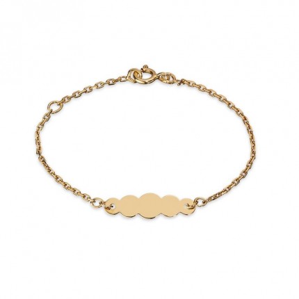 Pulsera de oro amarillo 9 KT para identificación en forma de nube