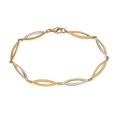 Pulsera de oro bicolor 9k y circonita