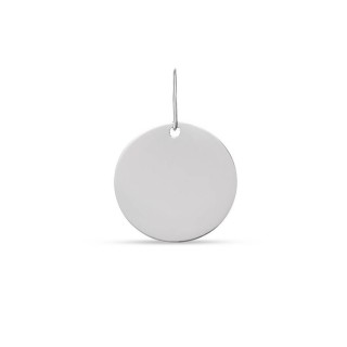 Pendente em ouro branco 9 kt com placa oval