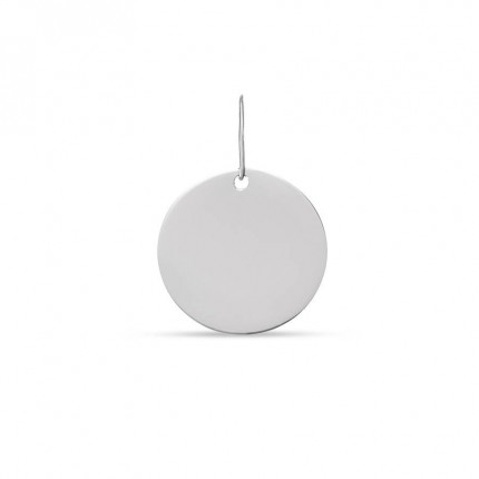 Pendente em ouro branco 9 kt com placa oval