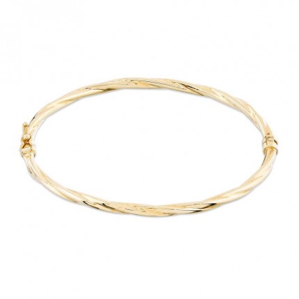 Pulseira retorcida em ouro amarelo 9K rígida