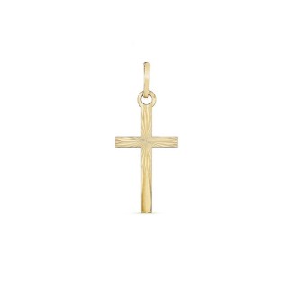 Colgante de oro amarillo 9k cruz lapidada