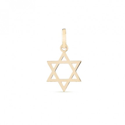 Pendente em ouro amarelo 9K com estrela de David