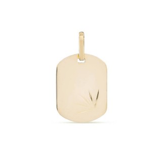Colgante de oro amarillo 9K con placa lapidada