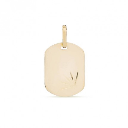 Pendente em ouro amarelo 9K com placa lapidada