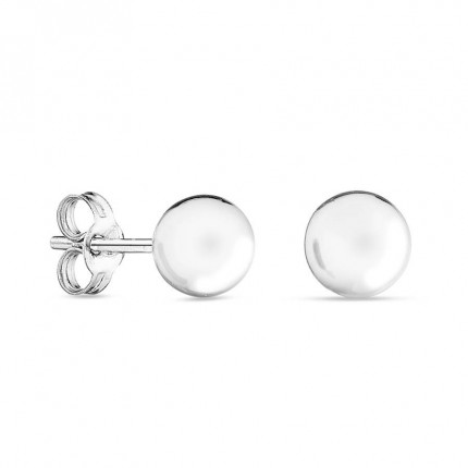 Brincos em ouro branco 9k com bola de 6 MM
