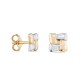 Pendientes de oro bicolor 9K en rombo