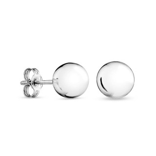Brincos em ouro branco 9k com bola de 7MM