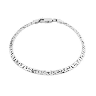 Cadena de oro blanco 9K haricot 3MM