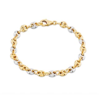 Corrente em ouro bicolor 9K com calabrote