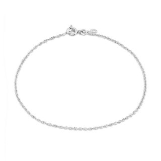 Pulsera de oro blanco 9K con cheville de 25CM