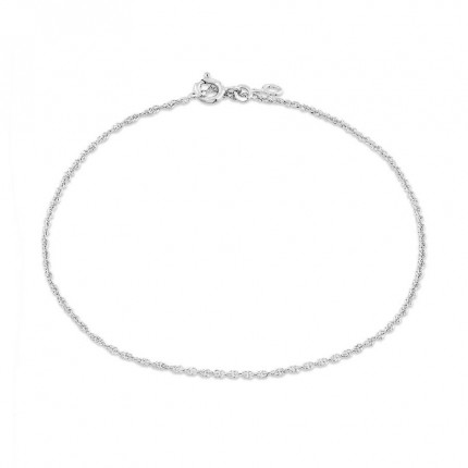 Pulseira em ouro branco 9k cheville de 25 CM