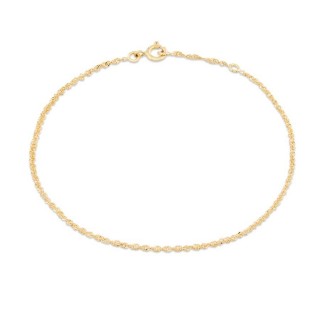 Tornozeleira de corrente em ouro amarelo 9K de 25 cm