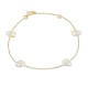 Pulseira de ouro amarelo 9K e ródio com 2 corações de 18 cm