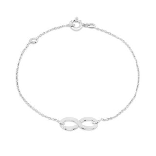 Pulsera de oro blanco 9K con infinito