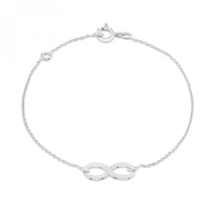 Pulsera de oro blanco 9K con infinito
