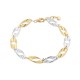 Pulsera de oro bicolor 9K con círculos de 18CM