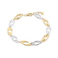 Pulseira em ouro bicolor 9K com círculos de 18CM
