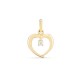 Colgante de oro amarillo 9K con corazón y circonita