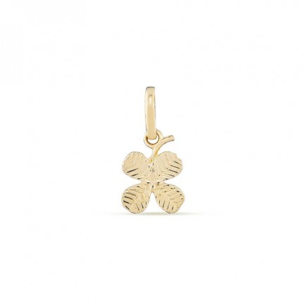 Pendente de ouro amarelo 9K com trevo e ranuras