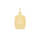 Medalha em ouro amarelo 9K quadrada com São Cristóvão