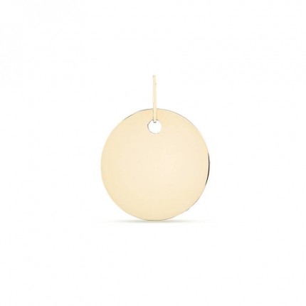 Colgante de oro amarillo 9K con placa circular