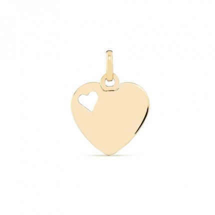 Colgante de corazón en oro amarillo 9K con corazón calado
