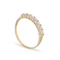 Anillo de oro amarillo 9K 1/2 alianza carril y circonita