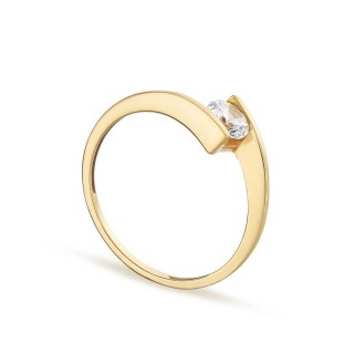 Anillo de oro amarillo 9K y circonita