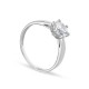 Anel de ouro branco 9K com zircônia central e 6 garras