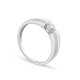 Anillo de oro blanco 9K invisible con circonita