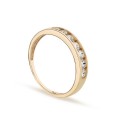 Anillo de oro amarillo 9K 1/2 alianza carril circonita