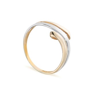 Anel em ouro bicolor 9K com 3 barras e ponte