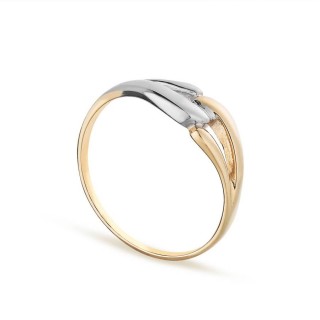 Anel em ouro bicolor 9K entrelaçado