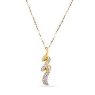 Colar banhado a ouro amarelo e caracol com zircónias