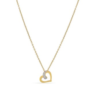 Collar bañado en oro y corazón hueco