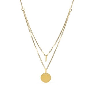 Collar bañado en oro doble cadena círculos