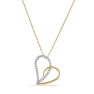 Collar bañado en oro con corazón entrelazado