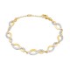 Pulseira banhada a ouro bicolor desenho 8 com zircónias