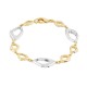 Pulsera de oro bicolor bañado en oro diseño anillas