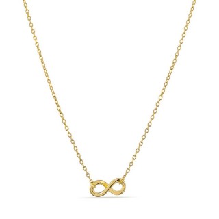 Collar bañado en oro de oro amarillo con colgante infinito