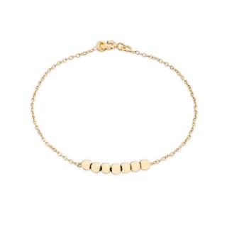 Pulsera bañado en oro de oro amarillo 7 bolas