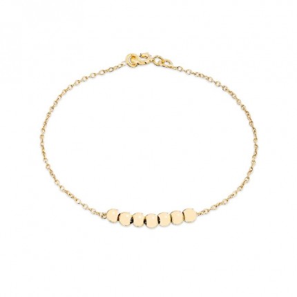 Pulsera bañado en oro de oro amarillo 7 bolas