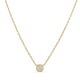 Colar banhado a ouro de 42 cm com pendente chaton