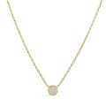 Colar banhado a ouro de 42 cm com pendente chaton