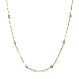 Collar bañado en oro de 40 cm con chatones