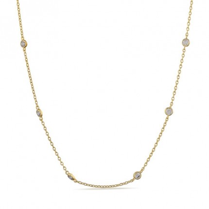 Collar bañado en oro de 40 cm con chatones