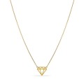 Colar em ouro 9K de 42 cm com pendente "Diamante"